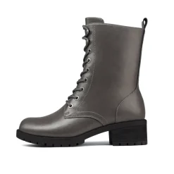 Mid Calf Chunky Lace Up Boots