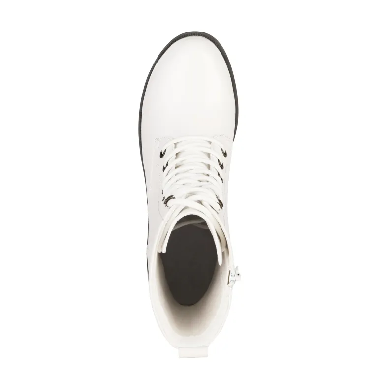 Mid Calf Chunky Lace Up Boots