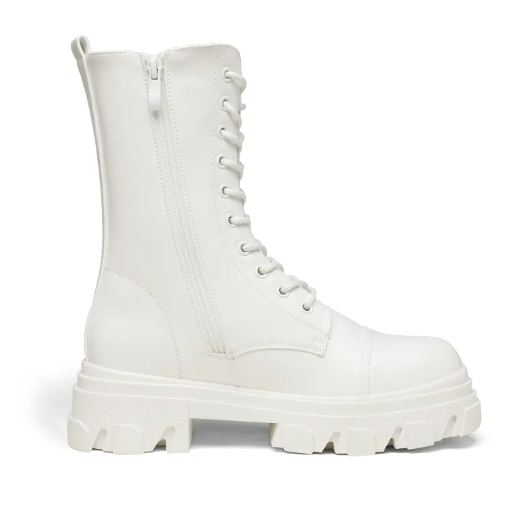Mid Calf Combat Boots