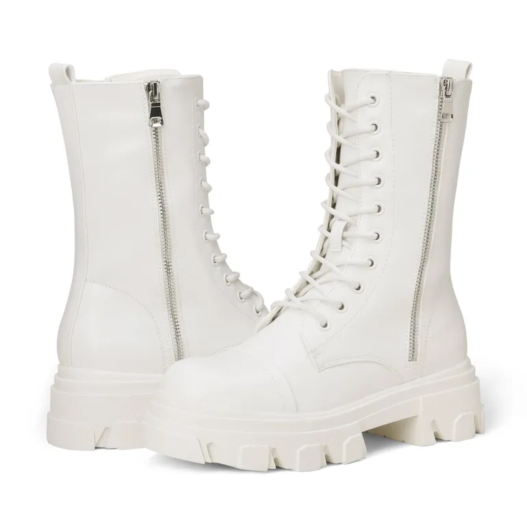 Mid Calf Combat Boots