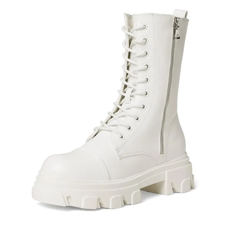 Mid Calf Combat Boots