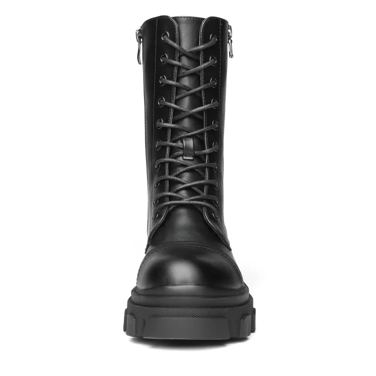 Mid Calf Combat Boots