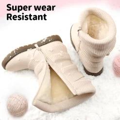 Mid Calf Faux Fur Lined Girls Snow Boots