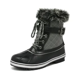 Mid Calf Faux Fur-Lined Winter Boots