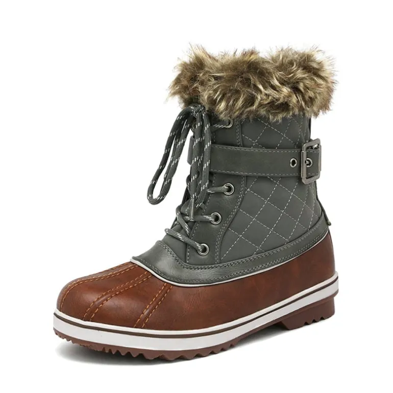 Mid Calf Faux Fur-Lined Winter Boots