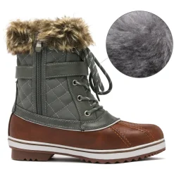 Mid Calf Faux Fur-Lined Winter Boots