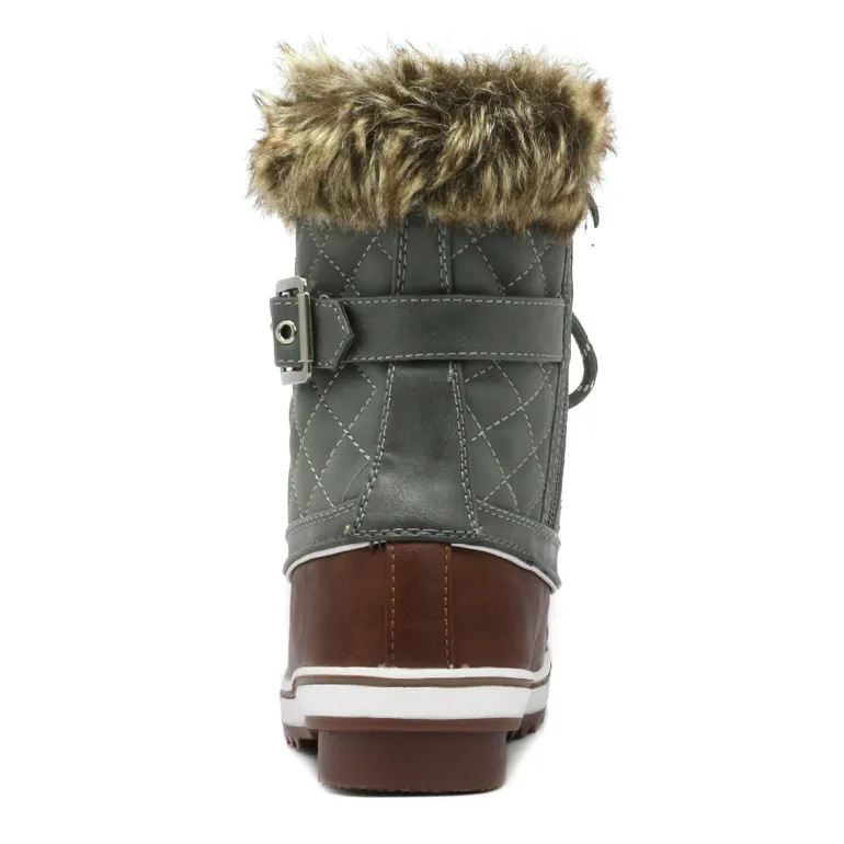 Mid Calf Faux Fur-Lined Winter Boots