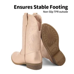 Mid Calf Kids Cowboy Riding Boots