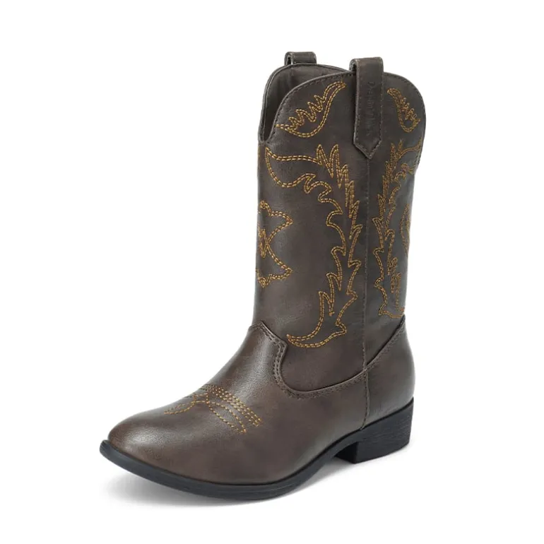 Mid Calf Kids Cowboy Riding Boots
