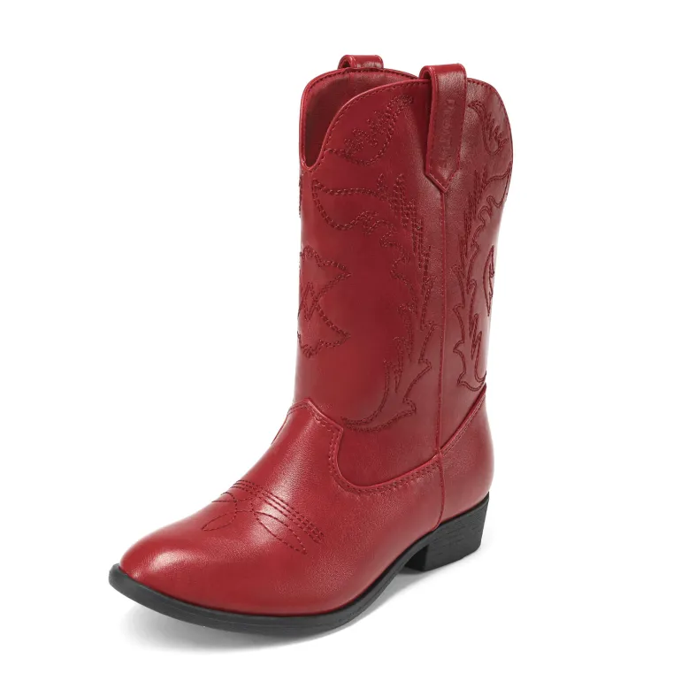 Mid Calf Kids Cowboy Riding Boots