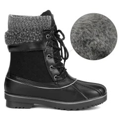 Mid Calf Lace Up Snow Boots