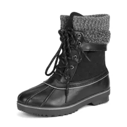Mid Calf Lace Up Snow Boots