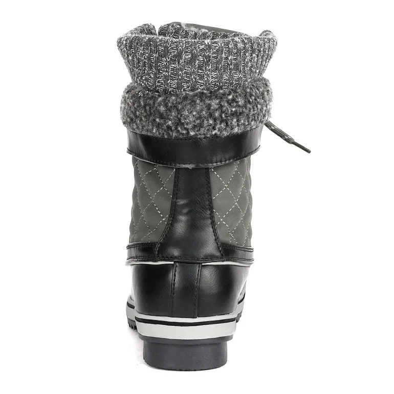 Mid Calf Lace Up Snow Boots