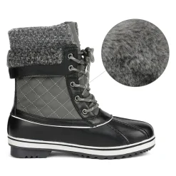 Mid Calf Lace Up Snow Boots