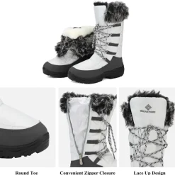 Mid Calf Lace Up Winter Boots