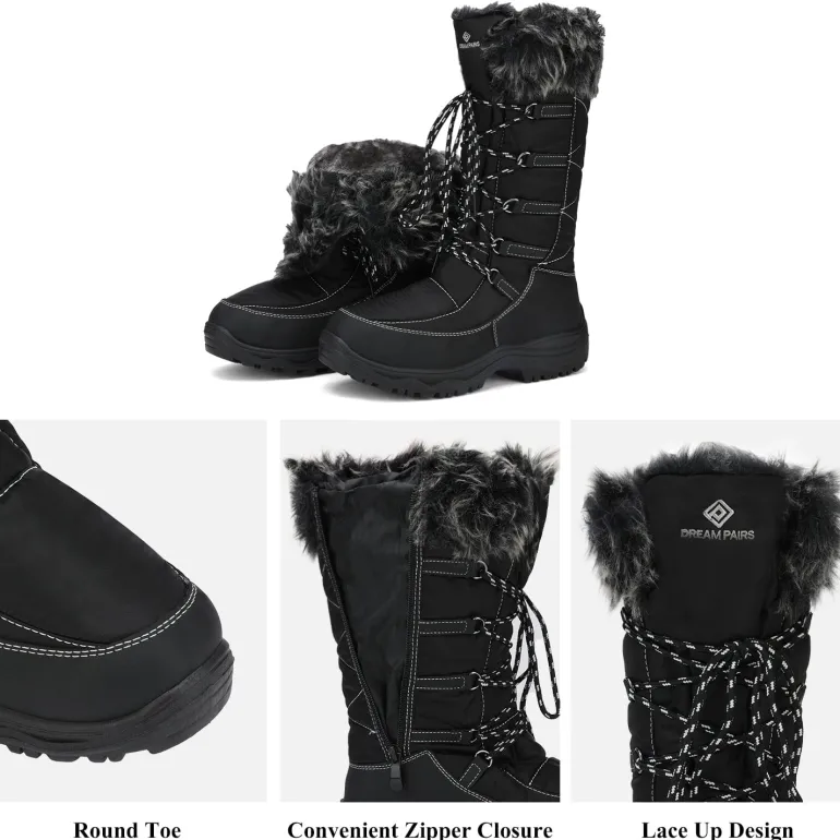 Mid Calf Lace Up Winter Boots