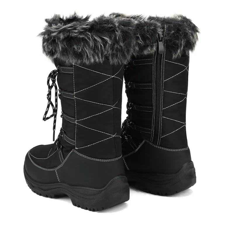Mid Calf Lace Up Winter Boots