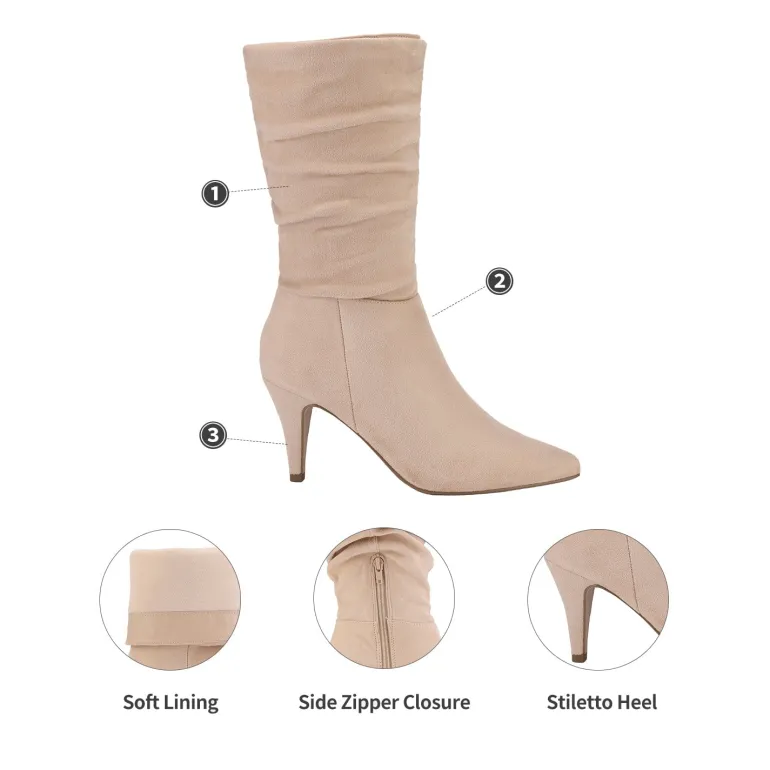 Mid-Calf Pointed Toe High Heel Boots