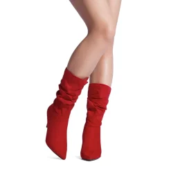 Mid-Calf Pointed Toe High Heel Boots