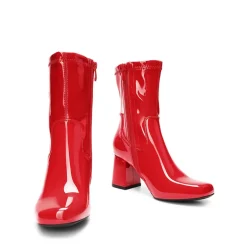 Mid Calf Square-Toe Gogo Boots
