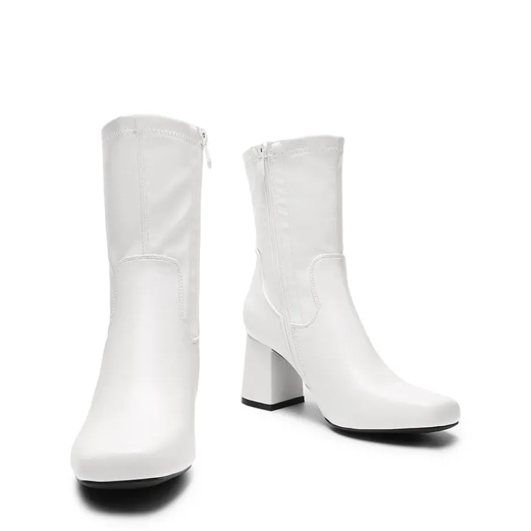 Mid Calf Square-Toe Gogo Boots