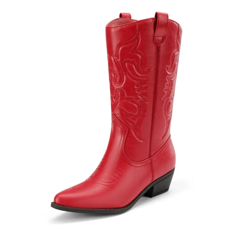 Mid Calf Western Cowboy Boots