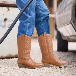 Mid Calf Western Cowboy Boots