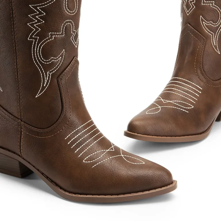 Mid Calf Western Cowboy Boots