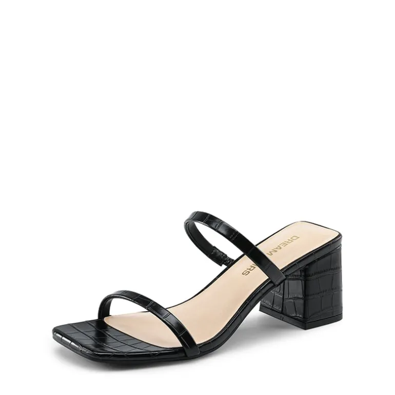 Minimalist Thin-Strap Block Heel Sandals