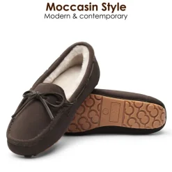 Moccasin Slippers with Faux Fur