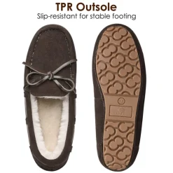 Moccasin Slippers with Faux Fur
