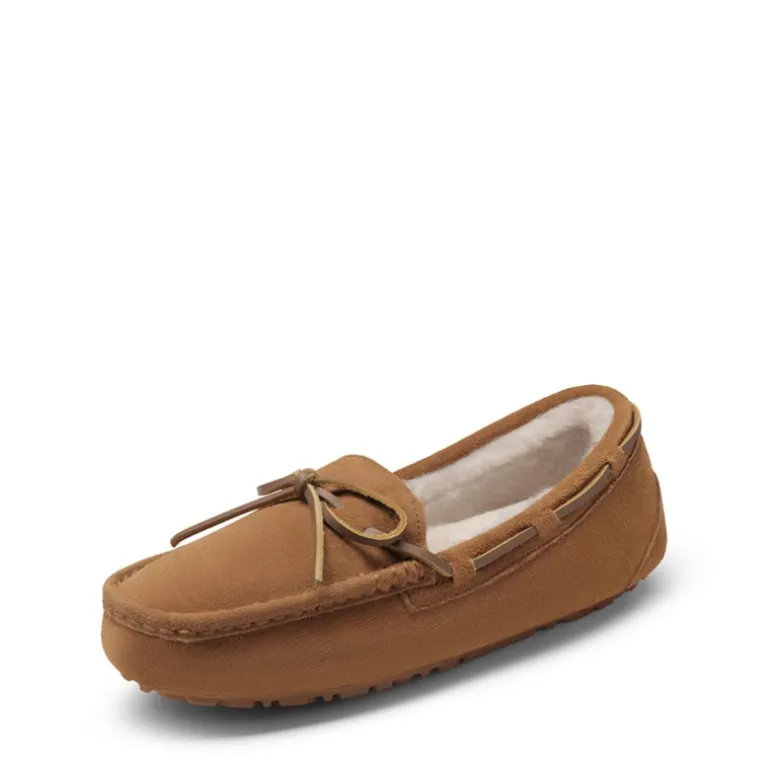 Moccasin Slippers with Faux Fur