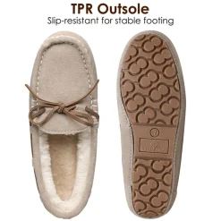 Moccasin Slippers with Faux Fur