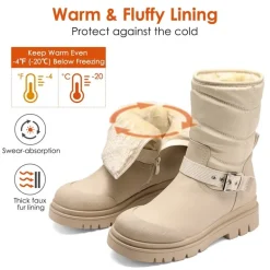 Non-Slip Mid-Calf Waterproof Snow Boots