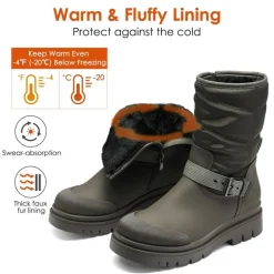 Non-Slip Mid-Calf Waterproof Snow Boots