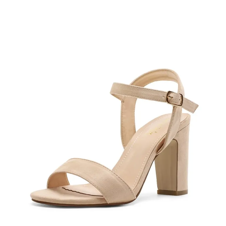Open Toe Ankle Strap Chunky Heel Sandals