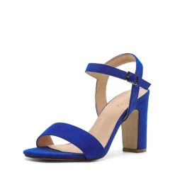 Open Toe Ankle Strap Chunky Heel Sandals
