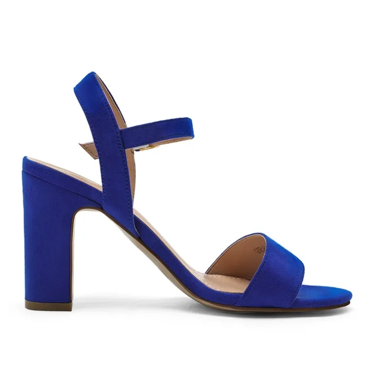 Open Toe Ankle Strap Chunky Heel Sandals