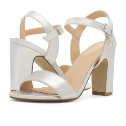 Open Toe Ankle Strap Chunky Heel Sandals