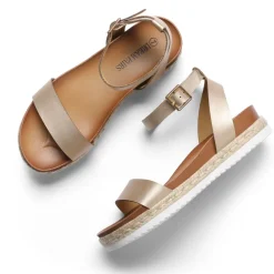 Open Toe Ankle-Strap Espadrille Platform Sandals