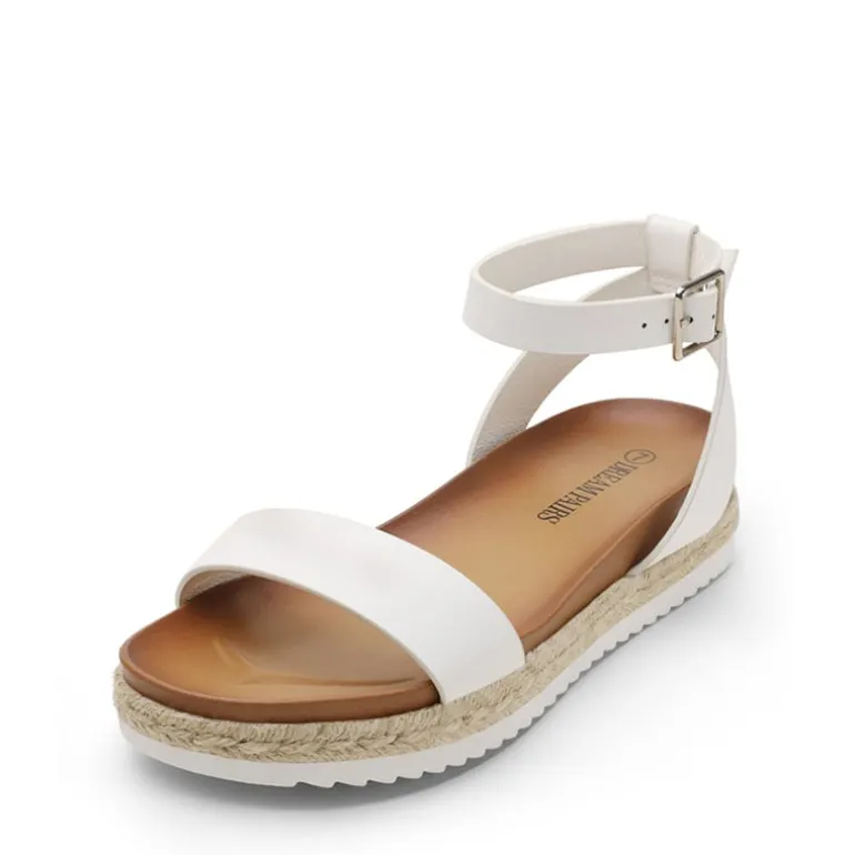 Open Toe Ankle-Strap Espadrille Platform Sandals