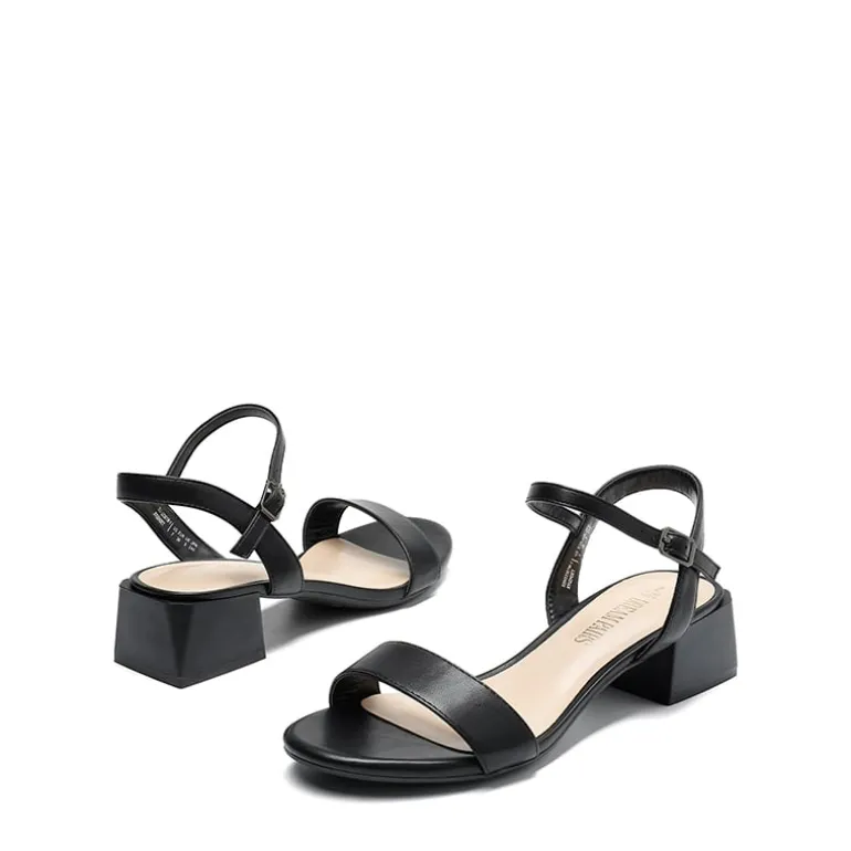 Open Toe Ankle Strap Low Heel Sandals