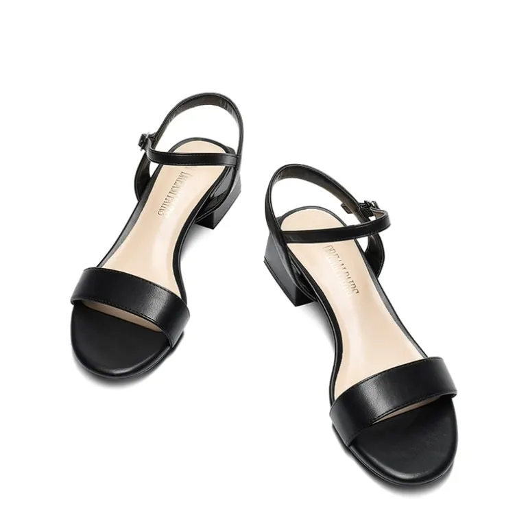 Open Toe Ankle Strap Low Heel Sandals