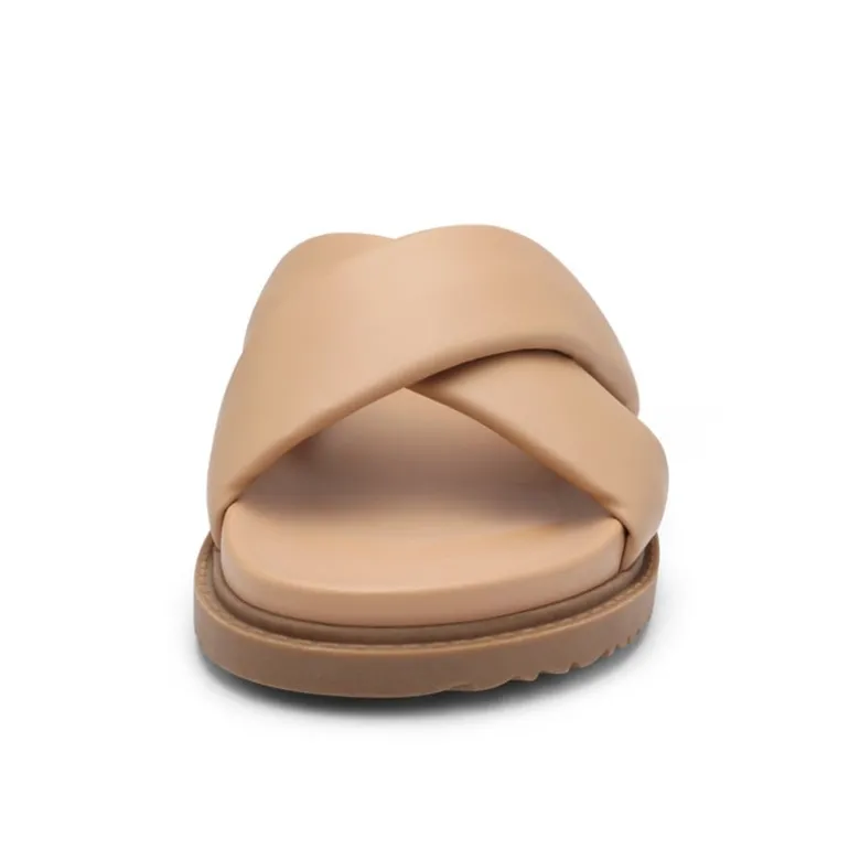 Open Toe Crisscross Slide Flat Sandals