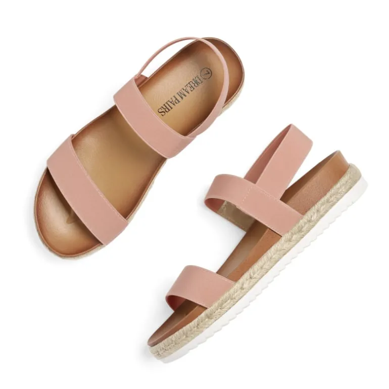 Open Toe Strap Espadrille Platform Sandals