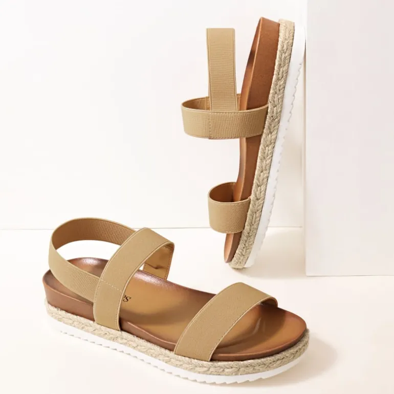 Open Toe Strap Espadrille Platform Sandals