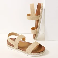 Open Toe Strap Espadrille Platform Sandals