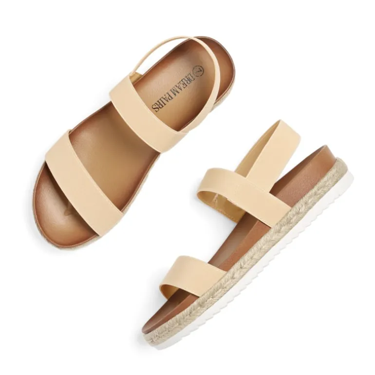 Open Toe Strap Espadrille Platform Sandals