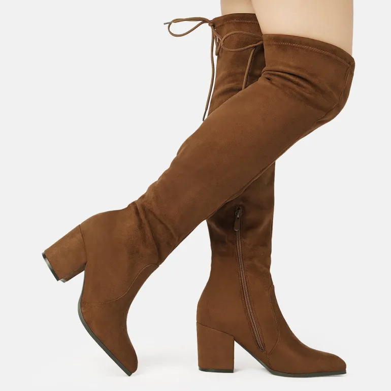 Over the knee Block Heel Boots