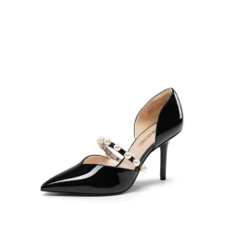 Pearl Straps Pointed Toe Stiletto Heel Pumps